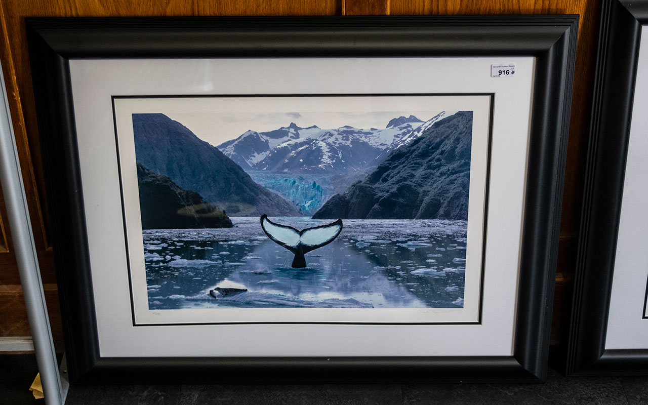 Three Framed Wyland Lithographs, all mounted, framed and glazed in contemporary black frames. - Bild 2 aus 3