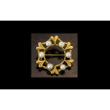 An Attractive Small Nice Quality 9ct Gold Small Pearl Set Brooch. Full Hallmark for 9.375. Weight