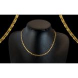 Ladies or Gents 9ct Gold Expensive and Superior Fancy Design Necklace. Marked 9.375.