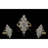 Ladies - Attractive 9ct Gold Diamond Set Ring of Excellent Design.