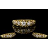 Antique Period - Attractive 18ct Gold 5 Stone Diamond Set Dress Ring.
