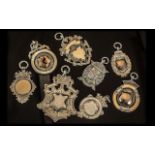 A Collection of Vintage and Antique Sterling Silver Medals ( 8 ) In Total, All with Full Hallmarks.