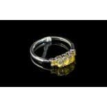 Canary Opal and Yellow Sapphire Ring,