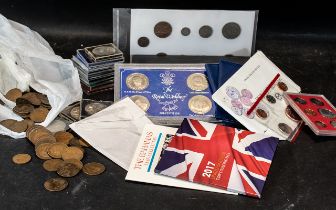 A Collection of Coins to include 15 modern crowns, Two Britains first decimals,