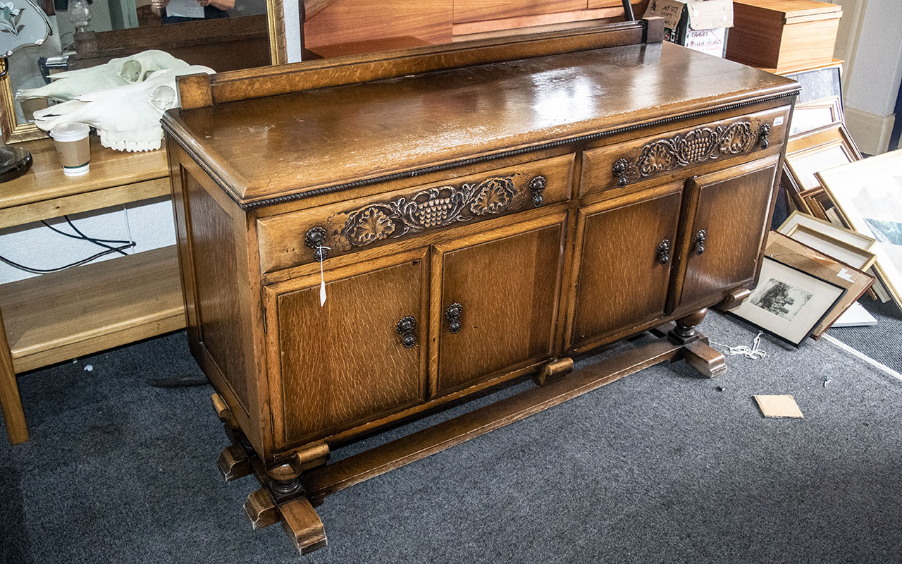 1920's Retro Retro Sideboard Perfect Up-Cycling. With 2 Drawers Above for Storage Space. Approx 36 - Bild 2 aus 2