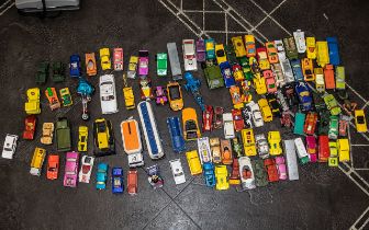 Collection of Loose Playworn Cars, comprising assorted cars, trucks, etc.