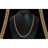 A Good Quality 9ct Gold Double Link Necklace with Lobster Clasp. of Warm Gold Colour. Marked 9.375.