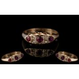 Edwardian Period - Attractive 9ct Gold Ruby and Diamond Set Ring, Excellent Design.