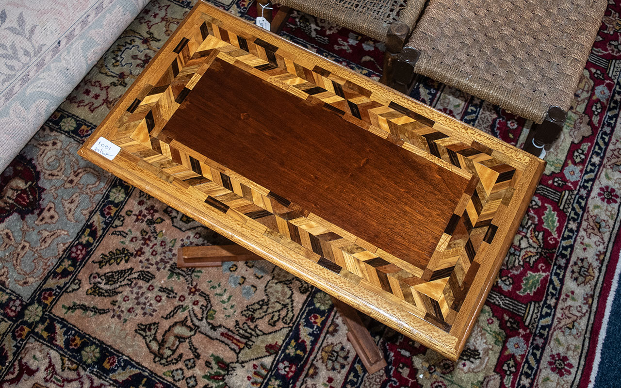 Modern Inlaid Side Table, 24" long x 17" wide and 13" deep. - Image 2 of 2