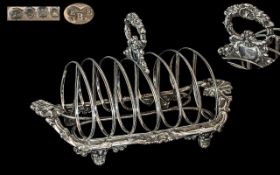 William IV Superb Sterling Silver ( Cast ) 6 Tier Toast Rack of Wonderful Design and Proportions