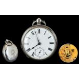 Waltham 19th Century Key-wind Sterling Silver Pocket Watch. Movement No 2923160, Fuse Movement.