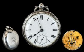 Waltham 19th Century Key-wind Sterling Silver Pocket Watch. Movement No 2923160, Fuse Movement.