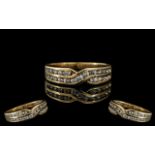 Ladies - 9ct Gold Diamond Set Dress Ring. Fully Hallmarked to Interior of Shank. The Diamond of Good