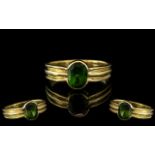 18ct Gold Single Stone Emerald Set Dress