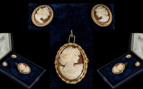 Ladies Attractive 9ct Gold Mounted Cameo