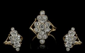 Ladies - Attractive 9ct Gold Diamond Set