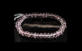 Amethyst Faceted Bead Bracelet, rondelle