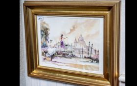 Watercolour by Peter Shackleton depictin