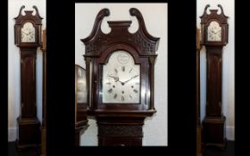 Mahogany Silver Dial Chiming Clock