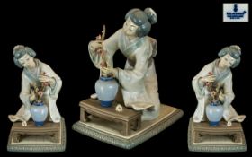 Lladro - Hand Painted Porcelain Figurine ' Oriental Girl ' Model No 4840. Issued 1973 - 1997.