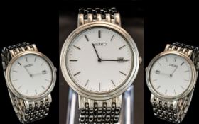 Seiko Gents Stainless Steel Bracelet Watch No. 982150, some links removed to fit ladies size.