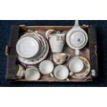 Wedgewood Teaset Comprising - 7 cups, 3 sides plates,1 small bowl, 1 tea pot 1 milk jug,