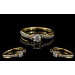 Ladies Superb 18ct Gold Diamond Set Dress Ring of Superior Quality. Full hallmark for 750 - 180.