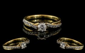 Ladies Superb 18ct Gold Diamond Set Dress Ring of Superior Quality. Full hallmark for 750 - 180.