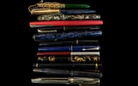 A Collection of Old and Vintage Fountain Pens, Various Names ( 14 ) Pens In Total.