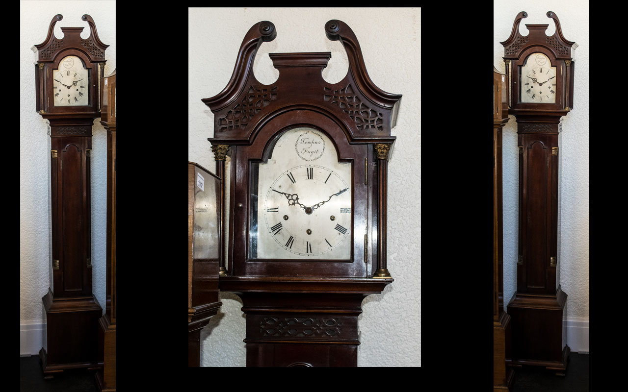 Mahogany Silver Dial Chiming Clock