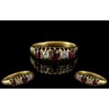 Antique Period 18ct Gold Ruby & Diamond Set Ring. Diamond and rubies of good colour.