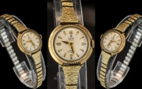 Tudor - Royal Rotor Self Winding 9ct Gold Ladies Wrist Watch. Hallmarked for 9.