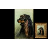 Arthur Wardle, R.I. (British, 1864-1949) Oil on Canvas Portrait Study of a Gordon Setter, signed