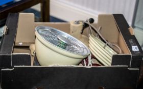 A collection of heat lamps, The barber polykmatic vintage heat generator,