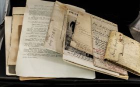 Collection of Antique Documents & Ephemera comprising: Court Summons, Manchester,