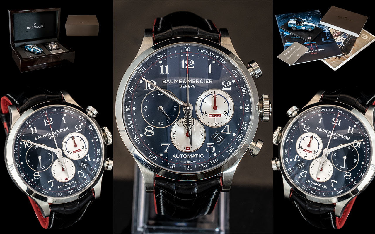 Baume Mercier Ltd Edition Capeland Shelby ' Cobra ' Steel Chronograph Gents Wrist Watch.