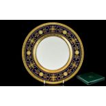 Bone China Minton Plate - Gilded, Dark Blue. In Lined Box / Never Displayed / As New Condition.