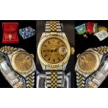 Rolex - Ladies 18ct Gold and Steel Oyster Perpetual Date-Just Chronometer Wrist Watch with a