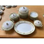 Noritake Dinner Service Comprising - Large oval platter, 12 dinner plates, 12 side plates,