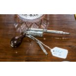 Edwardian Novelty White Metal Propelling Pencil - modelled as a pistol, with propelling pencil,