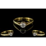 Ladies 18ct Gold Single Stone Diamond Ring. Marked 750 - 18ct to Interior of Shank.