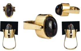 Olel-Lynggaard Copenhagen Signed 14ct Gold Single Stone Set Fashion Ring,