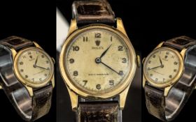 Rolex - Gents 9ct Gold Mechanical Wind Wrist Watch, Signed Rolex to Dial and Movement,