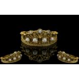 Elizabeth II Superb 18ct Gold Tiara Ring. Set with Diamond & Pearls, Designed by Stuart Delvin.
