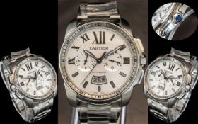 Cartier - Superb Calibre De Cartier W7100045 Automatic Steel Gents Wrist Watch - Year 2017 Case