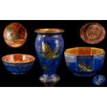 Wedgewood Fine Hand Painted Trio of Lustre Bowls and Vase.