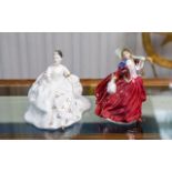 Royal Doulton Figures (2) - , Autumn Breezes H.N 1934, My Love H.N 2339.