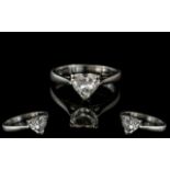 Ladies Excellent Quality 18ct White Gold Single Stone Diamond Ring. Full Hallmark for 750 - 18ct.