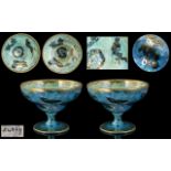 Wedgwood - Fine Pair of Dragon Lustre Pedestal Bowls ' Mystical Gilded Dragon ' Pattern Z4829.