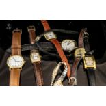 Collection of Eight Watches, comprising Accurist watch with date aperture and brown leather strap,